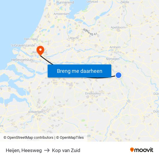Heijen, Heesweg to Kop van Zuid map