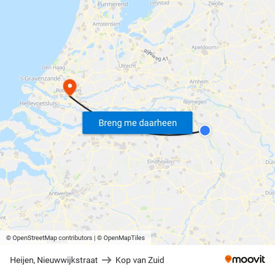 Heijen, Nieuwwijkstraat to Kop van Zuid map