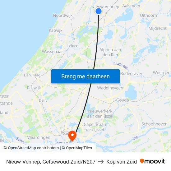 Nieuw-Vennep, Getsewoud-Zuid/N207 to Kop van Zuid map