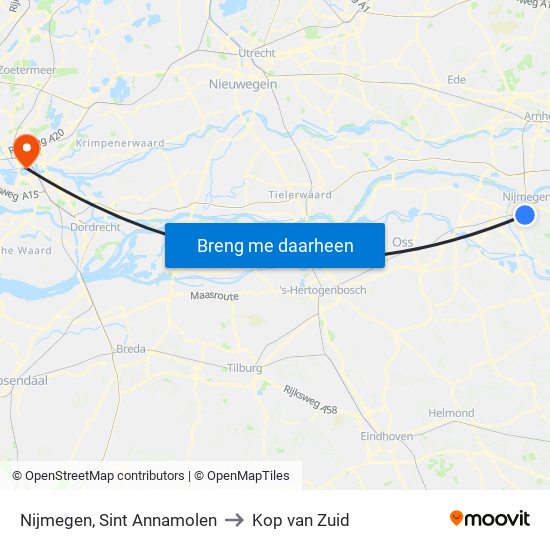 Nijmegen, Sint Annamolen to Kop van Zuid map