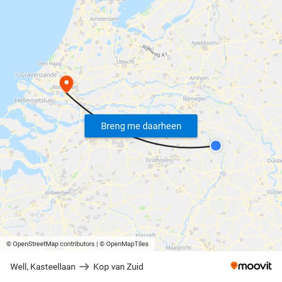 Well, Kasteellaan to Kop van Zuid map