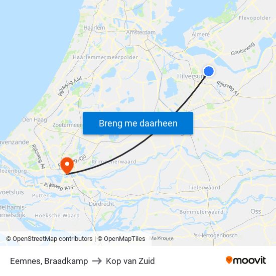 Eemnes, Braadkamp to Kop van Zuid map