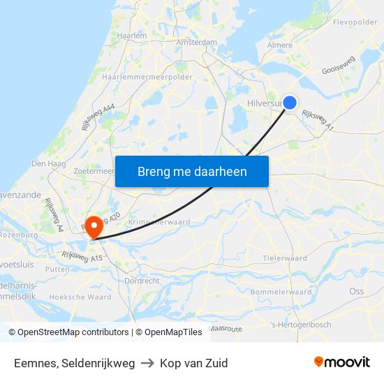 Eemnes, Seldenrijkweg to Kop van Zuid map