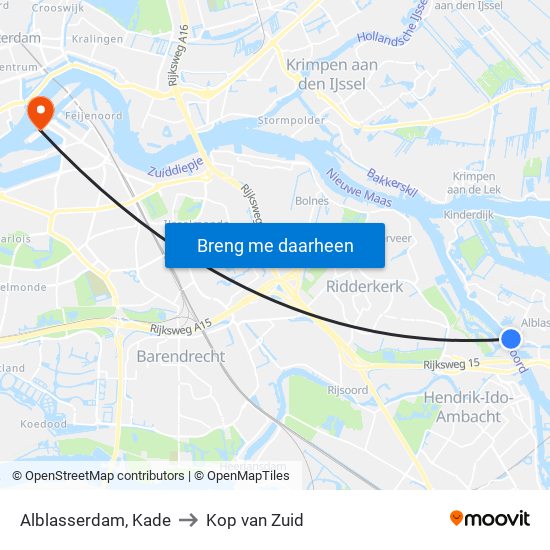 Alblasserdam, Kade to Kop van Zuid map