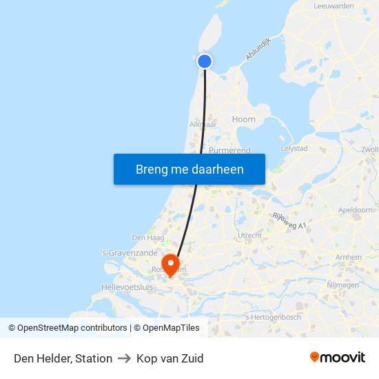 Den Helder, Station to Kop van Zuid map