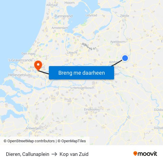 Dieren, Callunaplein to Kop van Zuid map