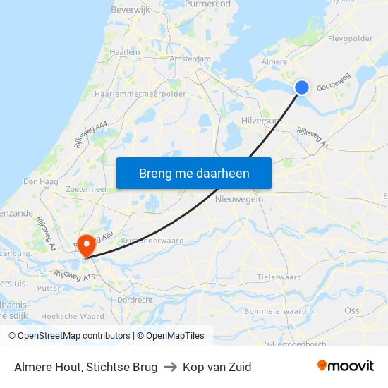 Almere Hout, Stichtse Brug to Kop van Zuid map