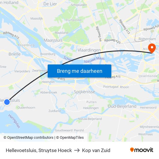 Hellevoetsluis, Struytse Hoeck to Kop van Zuid map