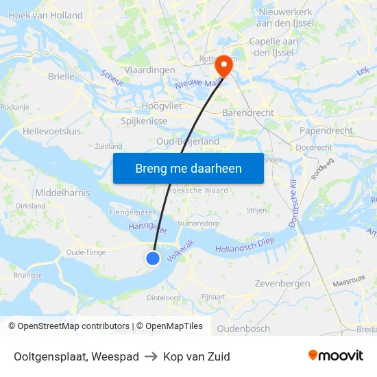 Ooltgensplaat, Weespad to Kop van Zuid map