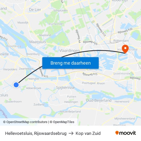 Hellevoetsluis, Rijswaardsebrug to Kop van Zuid map