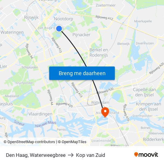 Den Haag, Waterweegbree to Kop van Zuid map