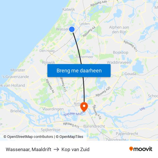 Wassenaar, Maaldrift to Kop van Zuid map