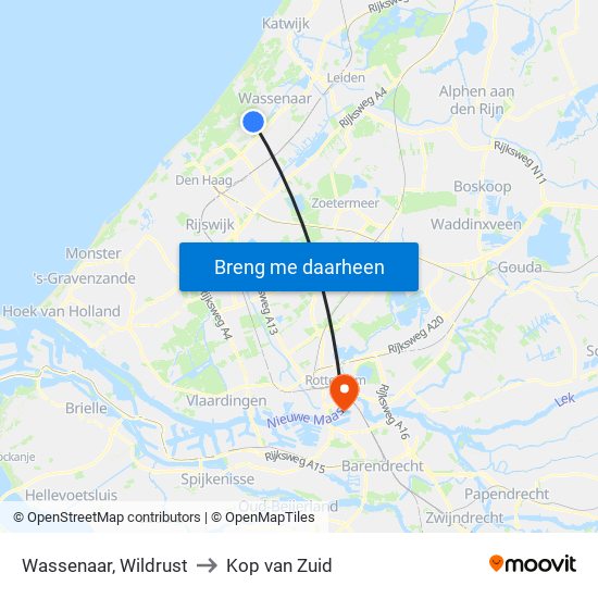 Wassenaar, Wildrust to Kop van Zuid map