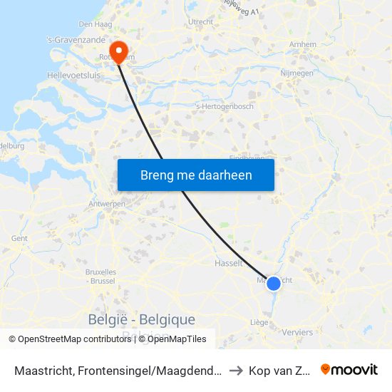 Maastricht, Frontensingel/Maagdendries to Kop van Zuid map