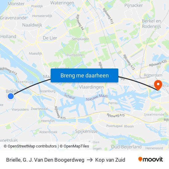 Brielle, G. J. Van Den Boogerdweg to Kop van Zuid map