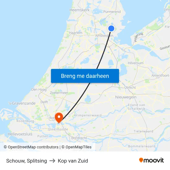 Schouw, Splitsing to Kop van Zuid map