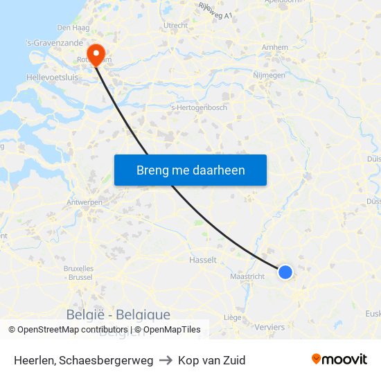 Heerlen, Schaesbergerweg to Kop van Zuid map
