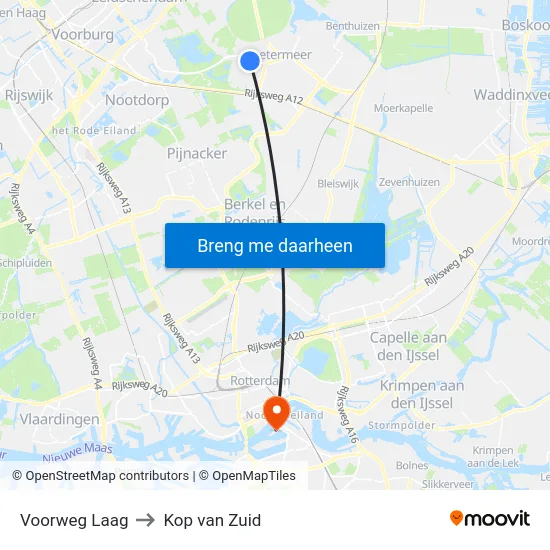 Voorweg Laag to Kop van Zuid map