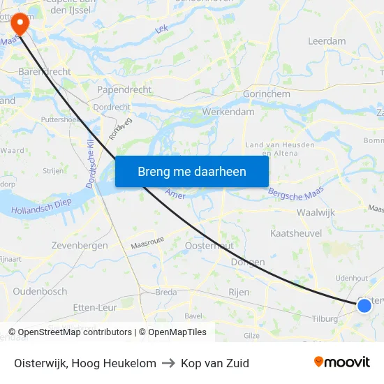 Oisterwijk, Hoog Heukelom to Kop van Zuid map