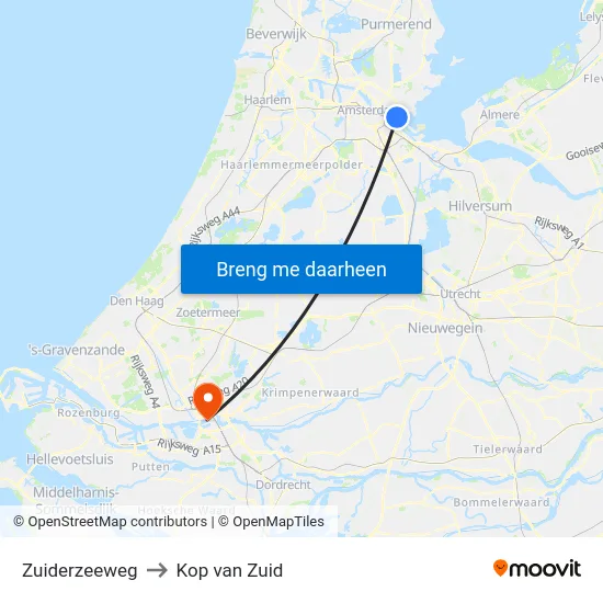 Zuiderzeeweg to Kop van Zuid map
