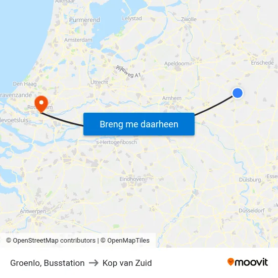Groenlo, Busstation to Kop van Zuid map