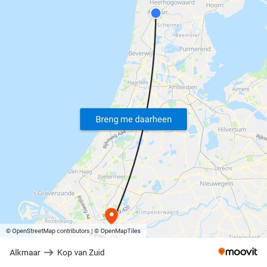 Alkmaar to Kop van Zuid map