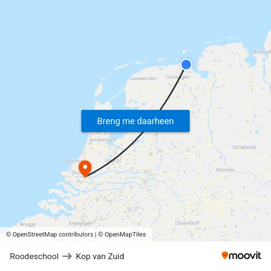 Roodeschool to Kop van Zuid map