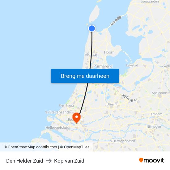 Den Helder Zuid to Kop van Zuid map