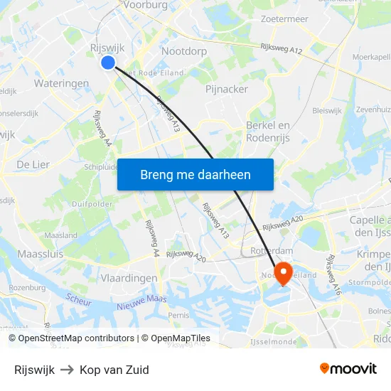 Rijswijk to Kop van Zuid map