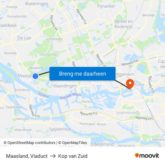 Maasland, Viaduct to Kop van Zuid map