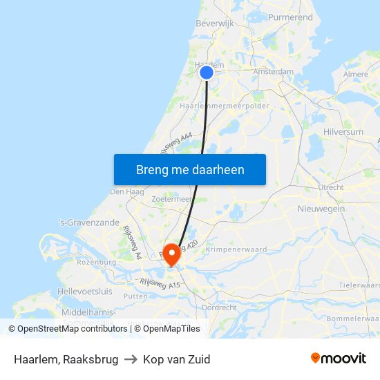 Haarlem, Raaksbrug to Kop van Zuid map