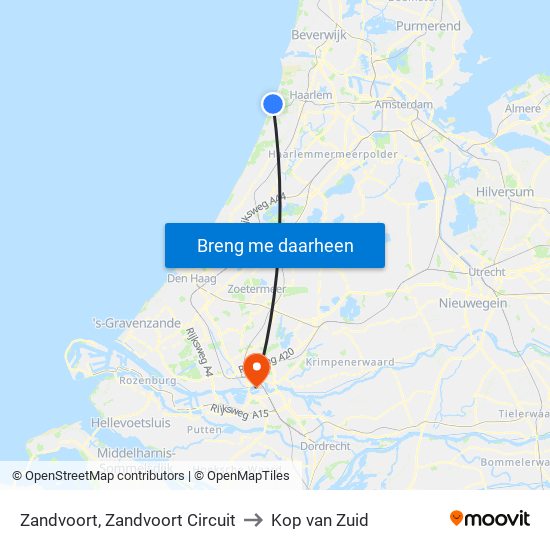 Zandvoort, Zandvoort Circuit to Kop van Zuid map