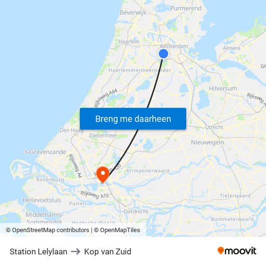Station Lelylaan to Kop van Zuid map