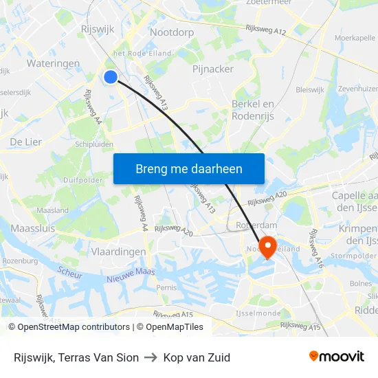Rijswijk, Terras Van Sion to Kop van Zuid map