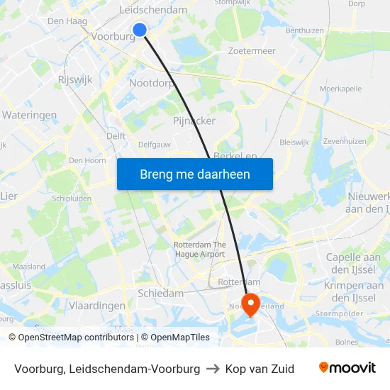 Voorburg, Leidschendam-Voorburg to Kop van Zuid map