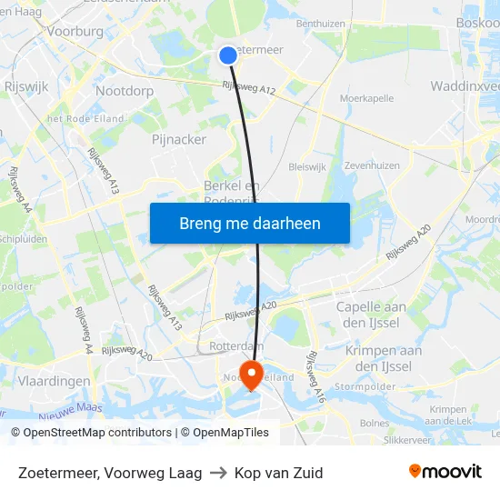 Zoetermeer, Voorweg Laag to Kop van Zuid map