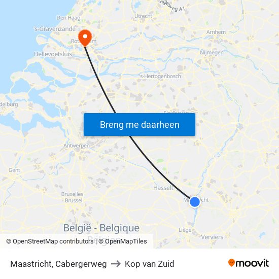 Maastricht, Cabergerweg to Kop van Zuid map