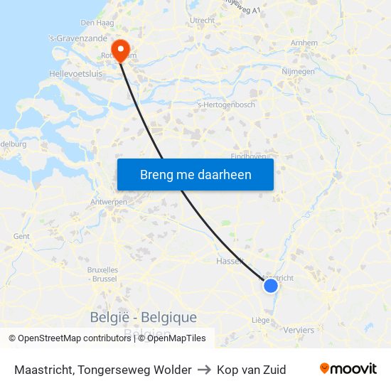 Maastricht, Tongerseweg Wolder to Kop van Zuid map