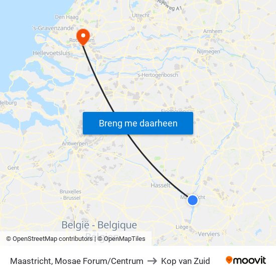 Maastricht, Mosae Forum/Centrum to Kop van Zuid map