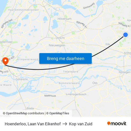 Hoenderloo, Laan Van Eikenhof to Kop van Zuid map