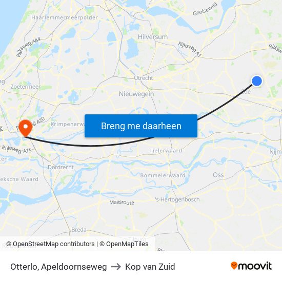 Otterlo, Apeldoornseweg to Kop van Zuid map