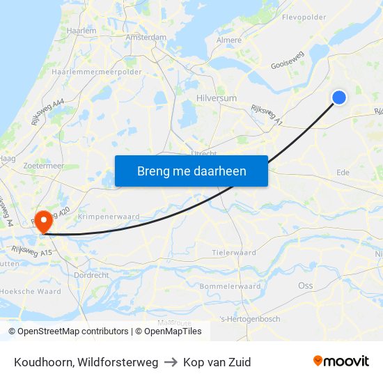 Koudhoorn, Wildforsterweg to Kop van Zuid map