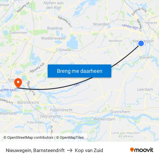 Nieuwegein, Barnsteendrift to Kop van Zuid map