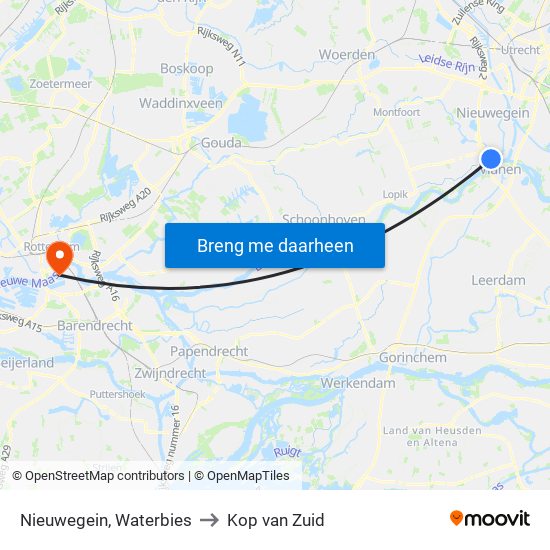 Nieuwegein, Waterbies to Kop van Zuid map