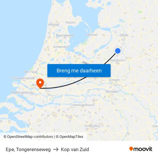 Epe, Tongerenseweg to Kop van Zuid map