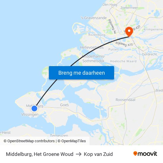 Middelburg, Het Groene Woud to Kop van Zuid map