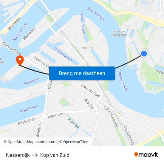 Nesserdijk to Kop van Zuid map