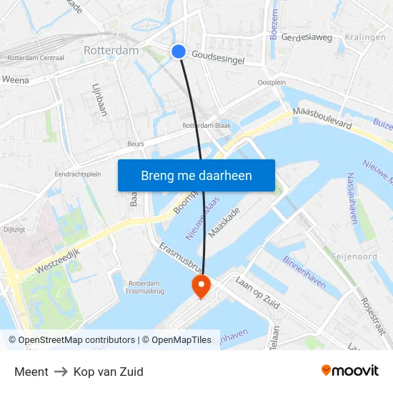 Meent to Kop van Zuid map