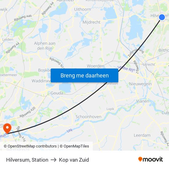 Hilversum, Station to Kop van Zuid map