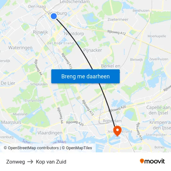 Zonweg to Kop van Zuid map